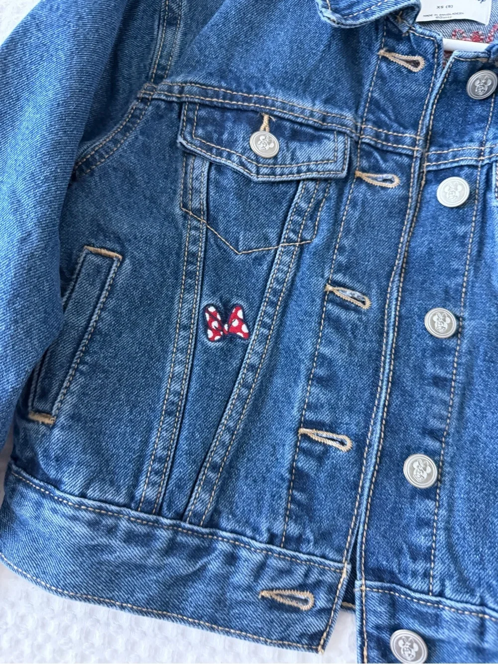 Old Navy x Disney girl Minnie Mouse denim jacket XS (5) NEW